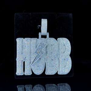 Colgante de Letra Personalizado de Lujo con Moissanita y Diamantes, Baño de Oro de 18K sobre Plata 925, Joyería Unisex Premium Estilo Hip Hop - Product Image 5