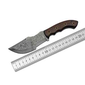 Cuchillos rastreadores de caza de acero de Damasco de alto carbono, hermoso mango de hueso, herramientas de supervivencia al aire libre para acampar, personalización OEM - Product Image 4