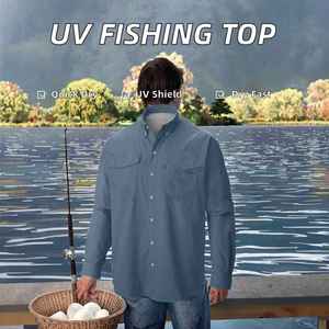 Ropa de Pesca Impermeable con Protección Solar UPF 50, de Spandex/Algodón, con Cierre de Botones, Transpirable y de Secado Rápido, Personalizable, Precio al por Mayor, Nueva Moda - Product Image 4