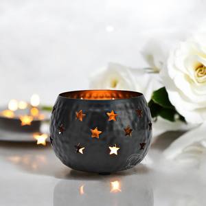 Handmade Aluminum <b>Wooden</b> <b>Star</b> Candle Holder Modern Silver Accent Cozy Decor for Living Room Centerpiece and Festive Ambience - Product Image 3