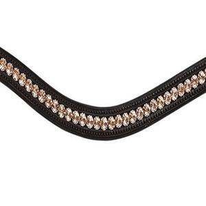 Productos ecuestres de equitación hechos a medida, banda para cejas de caballo de cuero de silla de montar real de la mejor calidad para brida con cristales dorados - Product Image 4