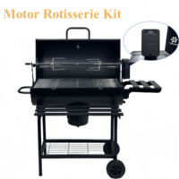 Barbecue à charbon de bois automatique pour poulet rôti, chariot en acier moderne de qualité supérieure, barbecue d'extérieur avec télécommande