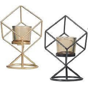 Accessoires de dîner modernes simples bougeoir bougeoir en fer bougeoir carré creux Design bougeoir décoration de la maison - Product Image 1