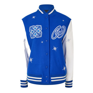 Chaquetas Universitarias de Cuero Auténtico con Apliques Bordados Personalizados OEM, Ropa Urbana de Béisbol, Chaqueta Universitaria Personalizada - Product Image 1