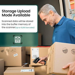 WHS-22 2D Máy Quét Mã Vạch 2.4GHz RF không dây + Bluetooth + USB QR đọc mã Type-C sạc chất lượng cao với đứng - Product Image 6