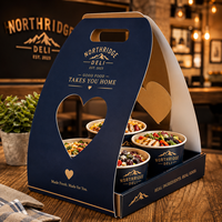 Ensemble d'emballages personnalisés pour bols alimentaires AT PACK avec boîte de transport à emporter, bols en papier jetables et emballages de livraison
