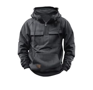 Basics Veste à fermeture éclair épaisse en coton mélangé personnalisée avec sweat à capuche zippé en fourrure détachable pour hommes - Product Image 1
