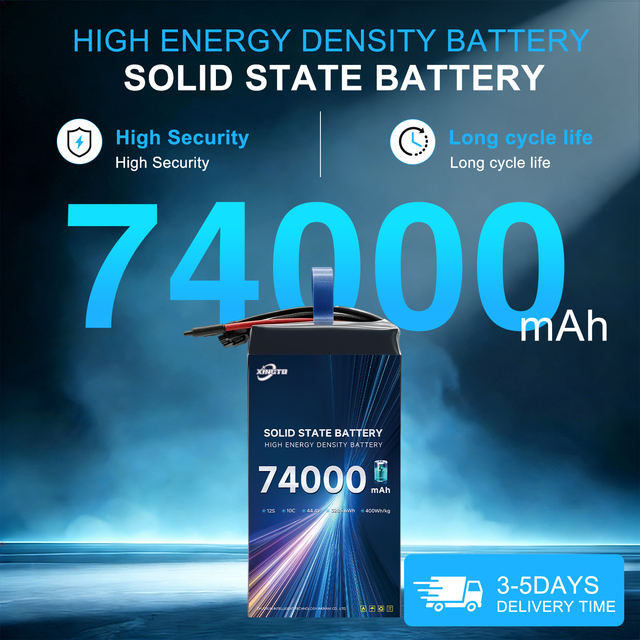 XINGTO 74000mAh 12S 44.4V 400wh/kg High Energy Density Semi-solid State Lithium Battery Soft Pack UAV Battery/Drone Battery