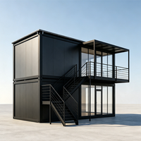Maison préfabriquée modulaire à deux étages à faible coût, chambre et salon, résistante à la rouille et au vent, installation rapide, Chine