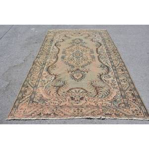 Tapis en laine vert Beige classique 5.9X9.3 pieds Vintage turc plat tissage Patchwork motif pour salon décor couloir utiliser Latex - Product Image 1