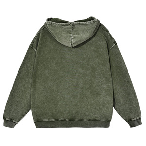 Haute qualité personnalisé blanc hommes lourd 100% coton pierre lavage à l'acide pull sweat à capuche homme coton mélangé - Product Image 5