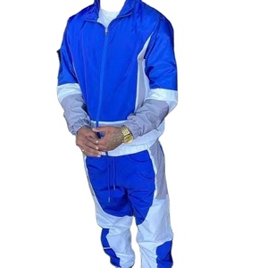Conjunto de chándal cortavientos personalizado para hombre, ropa de calle, chaqueta y pantalones con cremallera de nailon de 2 piezas, estampado por sublimación disponible - Product Image 3