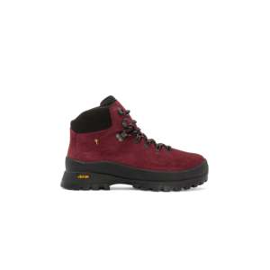 Bottes de randonnée Vibram en cuir de vachette imperméables à bout rond, lacées, doublure en mesh pour l'hiver/l'automne, semelle intermédiaire en EVA, semelle noire - Product Image 1