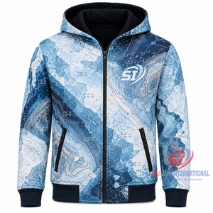 Vente en gros de sweats à capuche personnalisés avec fermeture éclair, imprimés sur toute la surface, en polaire, style streetwear, avec logo OEM ODM, fournisseur de vestes d'hiver topographiques arctiques - Product Image 1