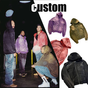 เสื้อมีฮู้ดของผู้ชายเสื้อฮู้ดแบบสวมหัวโอเวอร์ไซส์แบบมีซิปแบบสวมหัวสไตล์วินเทจเหมาะสำหรับฤดูใบไม้ร่วง - Product Image 4