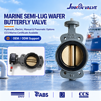 Vanne papillon marine concentrique en bronze aluminium, corps en fonte ductile, joint souple EPDM, pour eau de mer