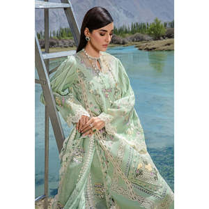 ชุดสูทผู้หญิง Crimson X Saira Shakira Luxury Lawn 2024 รุ่น French Brunch-Sage สำหรับ D2 B-TC-1027 ชุดออกงานกลางวันสุดหรู - Product Image 4