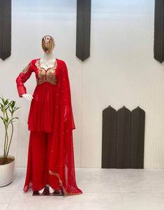 เสื้อปักลาย Georgette พร้อมพาลาซโซ่และจอร์เจีย - Product Image 3