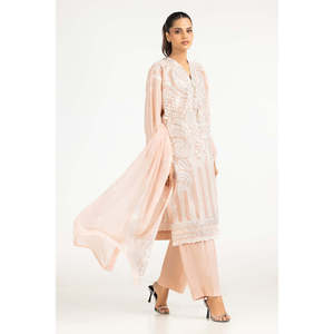 Ensemble de vêtements en coton brodé pour femmes, couleur pêche, 3 pièces, pour l'été - Product Image 5