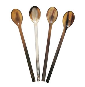 Cuillère en corne de buffle naturelle avec finition miroir pour cadeaux - Design classique pour servir du miel, de la confiture et des desserts en provenance d'Inde - Product Image 5