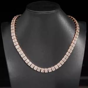 Bijoux en diamant Hip Hop personnalisé entièrement cubain Link Round Lab Grown Diamond avec chaîne 14K pour hommes - Product Image 4