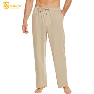 Pantalones deportivos informales ligeros de 100% algodón para hombre con malla inferior abierta y bolsillos con cremallera ajuste holgado - Product Image 4