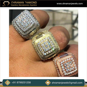 Plaqué argent VVS1 3 TCW et DEF Couleur 30 Grammes IGL Certifié Glacé Personnalisé Hommes Hip Hop Big Moissanite Diamond Pinky Ring - Product Image 3
