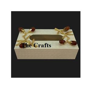 Porte-serviettes en aluminium et fer de couleur beige avec porte-papier de soie de qualité exclusive de forme rectangulaire - Product Image 1