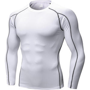 Camiseta Deportiva de Compresión para Hombre, Talla Grande, Resistente al Viento, Manga Larga, Alta Elasticidad, para Entrenamiento y Fitness - Product Image 1