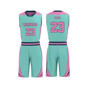 Aangepast teamlogo ontwerp gestikt Jersey basketbalkleding sublimatiebasketbal đồng phục