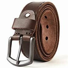 Cinturones de Cuero Vacuno Genuino de Alta Calidad para Hombre, Estilo Vintage con Hebilla de Letras, Diseño Impermeable, Directo desde Pakistán - Product Image 4