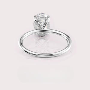 IGI Certified Oval Cut Lab Grown Diamond Engagement <b>Ring</b> Hidden Halo Solid 925 Sterling Silver Bridal <b>Ring</b> - Product Image 4