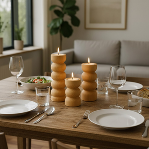 Wooden <b>Tea</b> <b>Light</b> Candle Holder | Handmade Home Décor Candle Holders, <b>Lanterns</b> & Candle Jars for Living Room, Bedroom & Table - Product Image 3