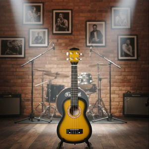 Ukelele Soprano Acústico SOLOBEAT para Principiantes, 21 Pulgadas, Cuerpo y Mástil de Caoba, Cuerdas de Nailon, Acabado Amarillo Sunburst - Product Image 1
