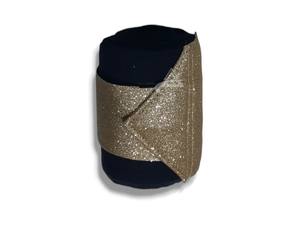 Bandages en polaire marine avec paillettes dorées pour chevaux avec sac Bandages pour chevaux, ensemble de sac - Product Image 4