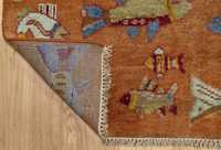 Tapis en laine noué abstrait orange de qualité supérieure, tissé à la main, écologique, pour la maison, la chambre et le salon