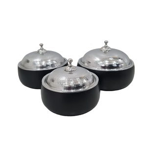 Ollas calientes decorativas hechas a mano para servir comida, cazuelas aisladas de acero inoxidable, diseño clásico, forma de cono, Juego de 3 - Product Image 6