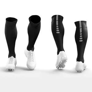 Custom Men's Soccer Football Long <b>Over</b>-<b>Knee</b> High <b>Socks</b> Breathable Cotton Non-Slip & Knitted with Logo on Cuff & Bottom - Product Image 1