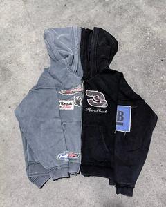 Sweat à capuche double avec logo personnalisé brodé, double capuche, pull à double couche avec fermeture éclair intégrale, sweat à capuche balaclava grande taille - Product Image 4