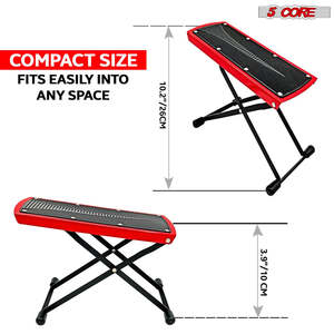 5Core Guitar Foot <b>Stool</b> Height Adjustable <b>Folding</b> Leg Rest Classical Footrest - Product Image 5