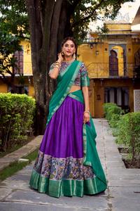 Dernière tendance imprimée Aastha Silk With Zari Weaving Work Lehenga Choli Fabricant et fournisseur de Surat au prix de gros - Product Image 4