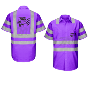 Logotipo personalizable, conjunto de fuerza laboral al aire libre, tela de poliéster avanzada, seguridad reflectante, cuello redondo, camisa, babero, abotonado, resistente a la intemperie - Product Image 6