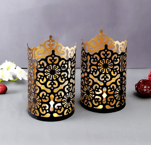 Bougeoir votif en métal design fantaisie pour la maison et le décor de table de noël bougie verte ronde votive - Product Image 3