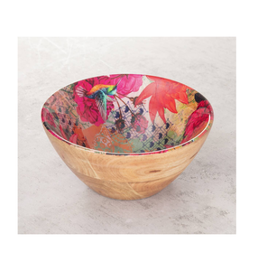 Bol de service de fruits de légumes de salade de nourriture en bois avec des bols de vaisselle de conception fantaisie imprimés en émail prix bon marché - Product Image 3