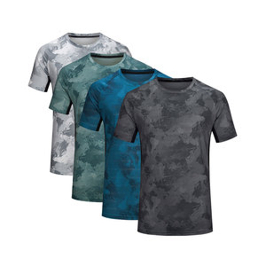 เสื้อยืดออกกำลังกายคอกลมผู้ชายรุ่นใหม่ แห้งเร็ว ระบายอากาศดี ผ้าฝ้าย/ใยไผ่ 220 กรัม ผ้าถัก สำหรับเล่นกีฬา - Product Image 1