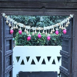 38-Inch Jasmine & Sola Wood Lotus Toran - Artificial Floral Garland for <b>Wedding</b> & Festive Decorations House Warming Eid Decor - Product Image 4