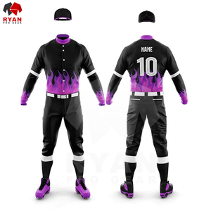 Conjunto de uniforme de béisbol impreso transpirable de alta calidad, ropa de equipo personalizable, 100% poliéster, precio al por mayor - Product Image 5