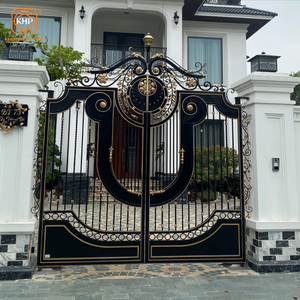 Handcrafted Wrought Iron Main <b>Gate</b> Design Heavy Duty Victorian Style Powder Coated Finish Luxury Entrance Double Doors - Product Image 3