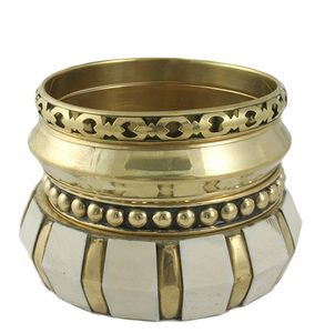 Bracelet manchette tendance en corne naturelle, motif bohème vintage, finition polie, touche antique, fait main, jaune - Product Image 4