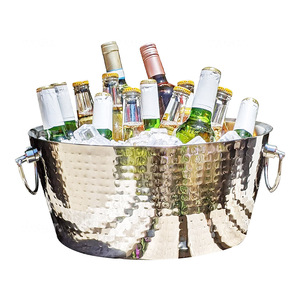 2025Attractive Golden Copper Finished Stainless Steel Ice Bucket Manufacturer Customized Fancy Design <b>Champagne</b> Metal Ice Bucket - Product Image 3